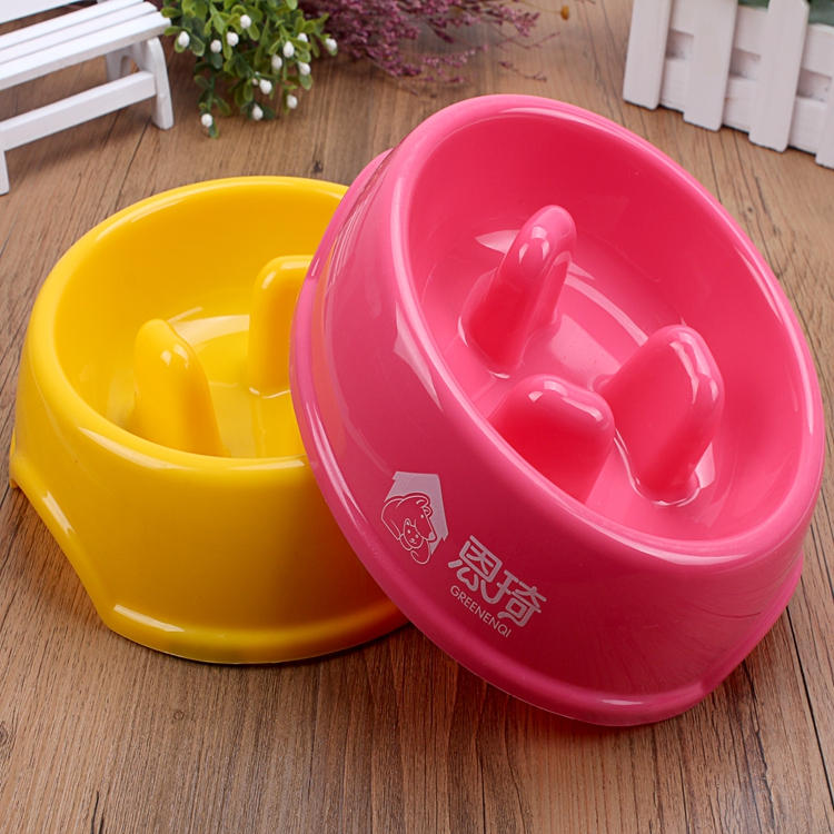 Plastic Prevent choking bowl for Dog Slow Eating Feeder 